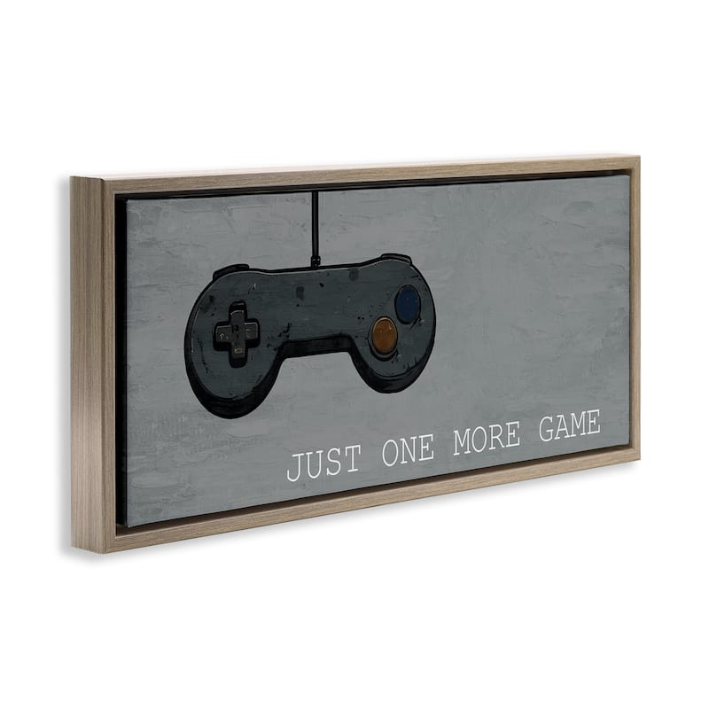 Stupell Just One More Rustic Gaming Framed Floater Canvas Wall Art Design By Kim Allen