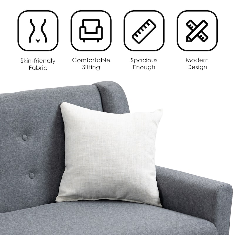 3-Piece Tufted Linen Armchair and Loveseat Set