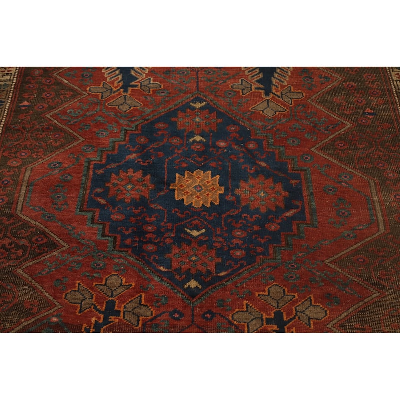 Hand Knotted Oriental 100% Wool Carpet Traditional Geometric Brown Afshar Area Rug - 11' 5'' X 5' 6''