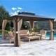 preview thumbnail 29 of 133, EROMMY Hardtop Gazebo,Outdoor Pergola with Double Roof & Netting & Curtains,Heavy Duty Canopy for Patio, Backyard, Pool party
