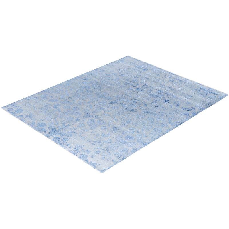 Ikat One-of-a-Kind Hand-Knotted Area Rug, Gray - 8' 2" x 10' 2"