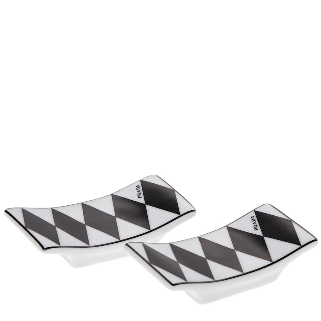 Prada Checkerboard Porcelain Chopstick Holders - Set of 2