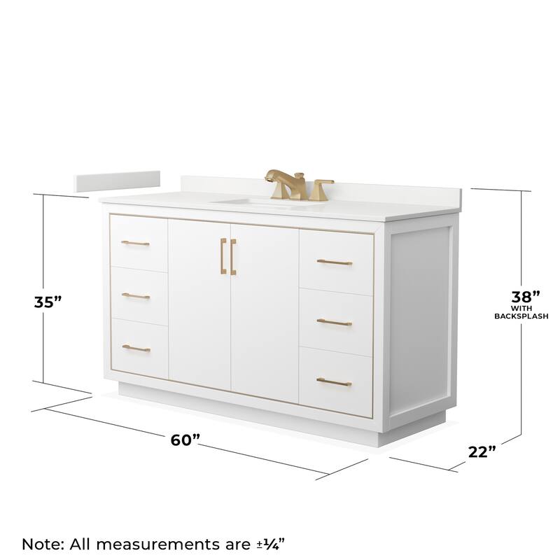 Wyndham Collection WCF111160S-QTZ-US3MXX Icon 60" Free Standing Single