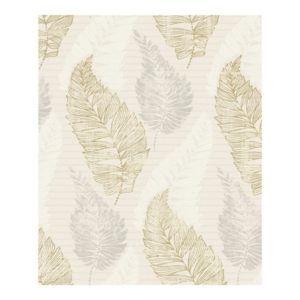 cream leaf wallpaper uk