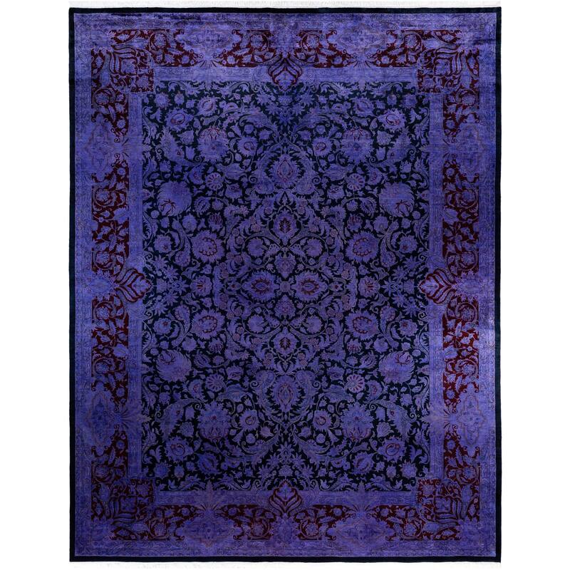 Overdyed One-of-a-Kind Hand-Knotted Area Rug - Purple - 9' 2" x 11' 10"