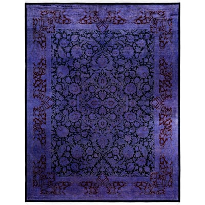 Overdyed One-of-a-Kind Hand-Knotted Area Rug - Purple - 9' 2" x 11' 10"