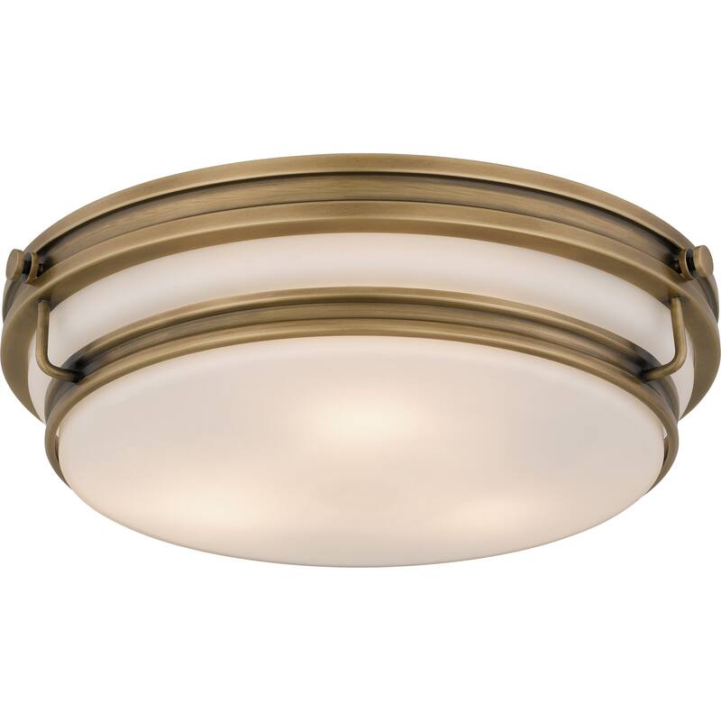 Grafton 3-Light Weathered Brass Flush Mount