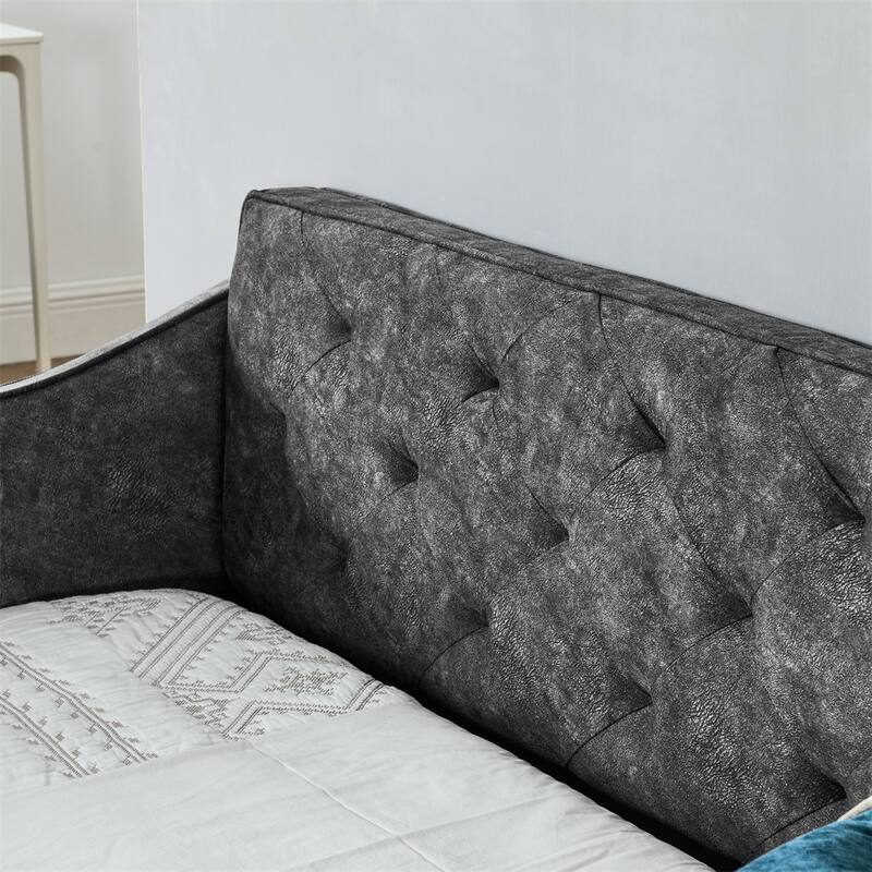 Queen Size Daybed with Drawers Upholstered Tufted Sofa Bed