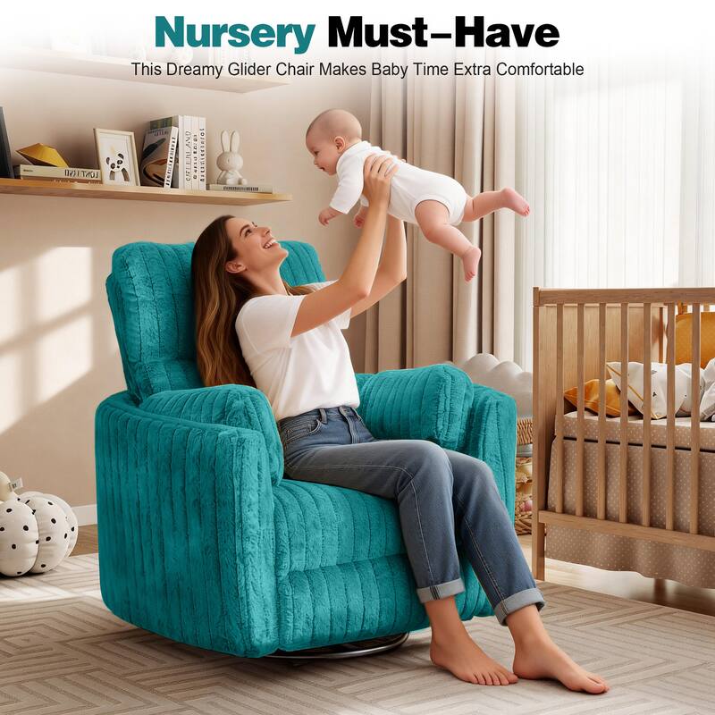 Rossetta Swivel Rocking Glider Power Recliner Chair with 24" Wide Seat & Type-C & USB Ports