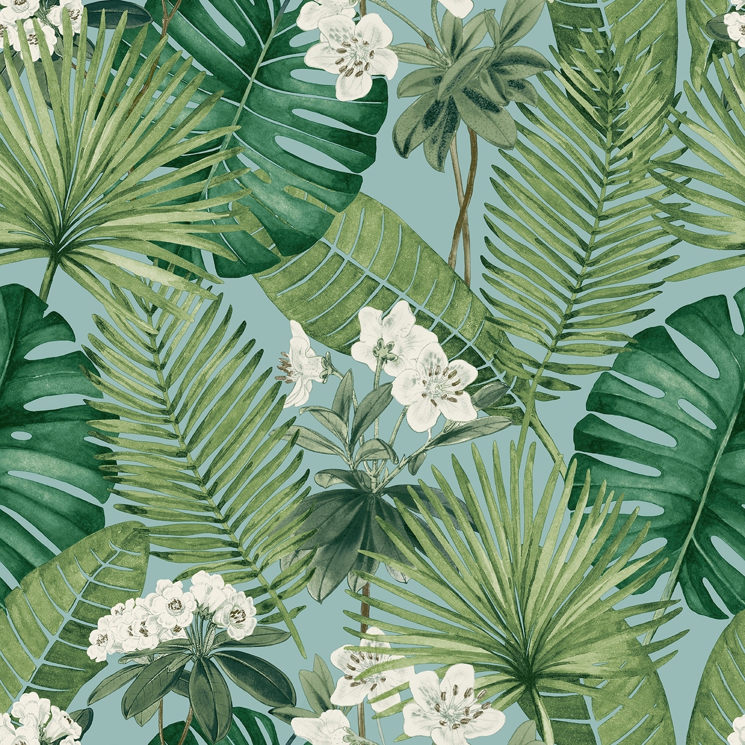 Veer Decor Island Eden Blue Peel & Stick Wallpaper