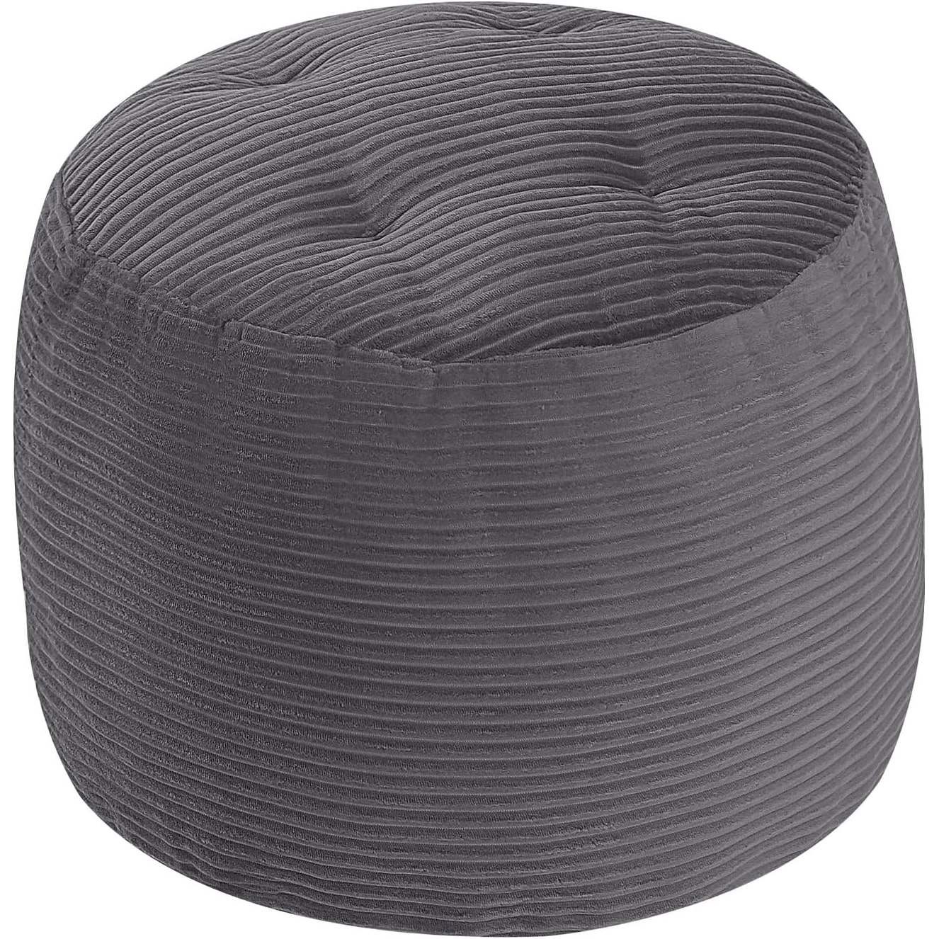 Round Pouf Ottoman Foot Rest with Soft Foam, Corduroy Floor Stool for Living Room