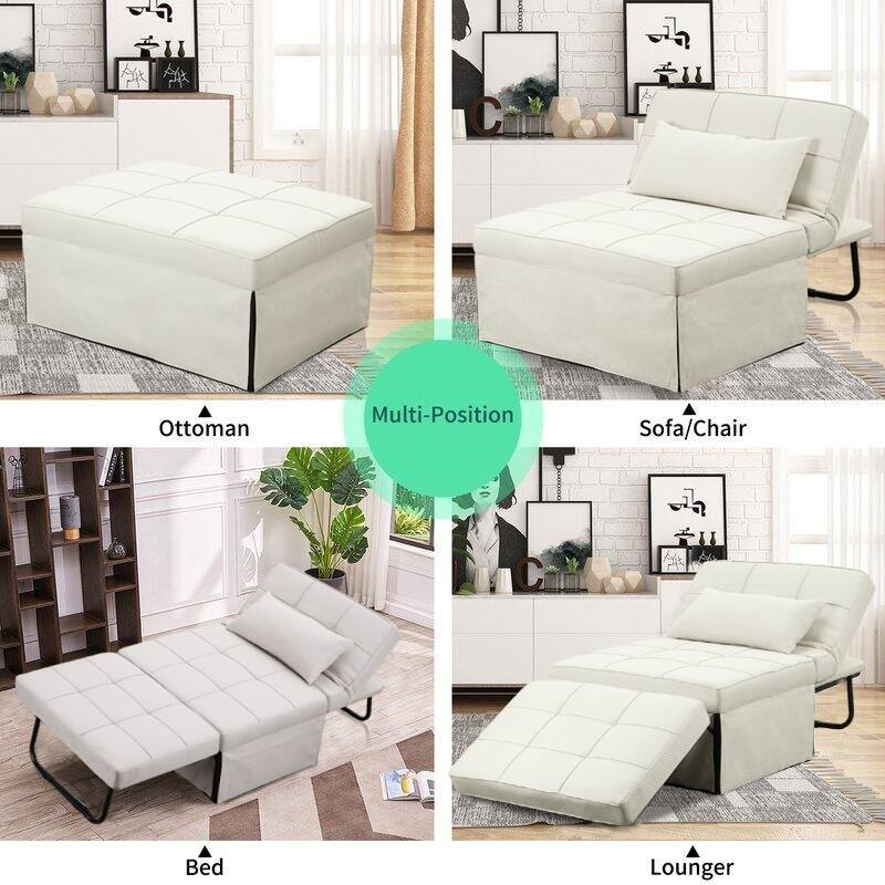 Zenova 4-1 Adjustable Sleeper Sofa Chair with Ottoman, Sofa Bed ,Couch Bed