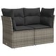 preview thumbnail 78 of 152, vidaXL Patio Sofa with Cushions Outdoor Seating Sectional Sofa Poly Rattan