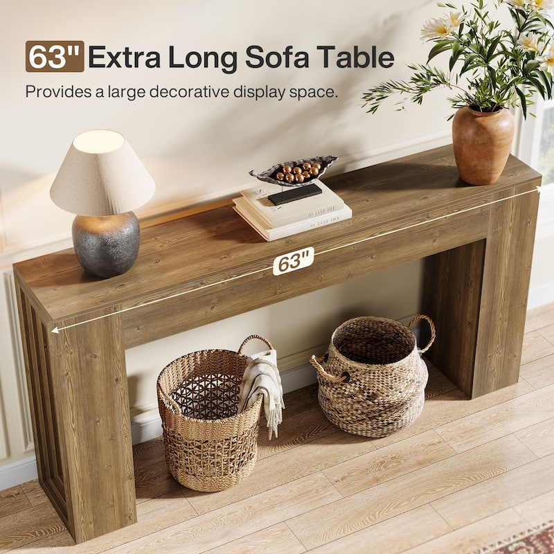 63 Inches Narrow Console Table for Entryway