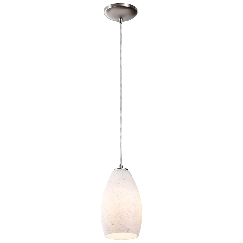 Access Lighting Champagne - Glass Pendant - 1-Light Pendant - Cord - White Stone Glass Shade - Replaceable LED