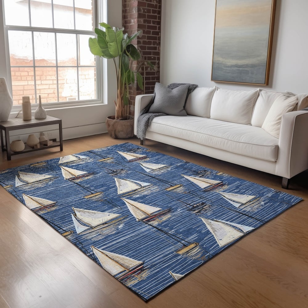 Premium Washable Super Soft Sailboat Marina Mayfield Rug