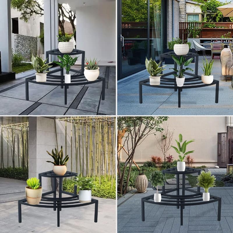 2-Tier Plant Stand Lightweight - 19.29 x 19.29 x 15.75 inches