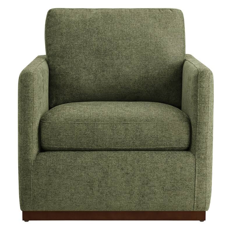 Spruce & Spring Modern Swivel Accent Chair with Wooden Base