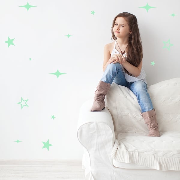 slide 2 of 5, Walplus Peel and Stick Wall Stickers Glow In The Dark Stars Room Decor