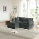 preview thumbnail 100 of 162, Cloud Chenille Upholstered Modular Sectional Sofa with DIY Combination Design Gray 2-Seater Sofa+Ottomans