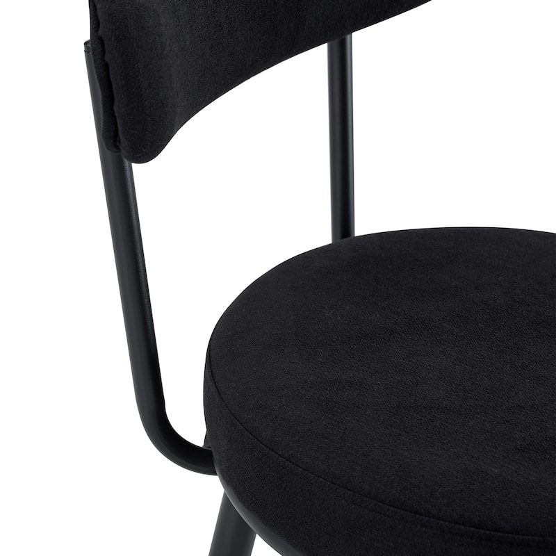 Counter Height Bar Stools Set of 2, Fabric Upholstered Bar Stools with Open Back, Kitchen Island Chairs with Footstool