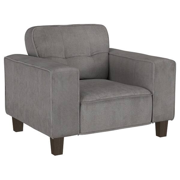 slide 2 of 26, Deerhurst Upholstered Track Arm Tufted Accent Chair Charcoal Charcoal