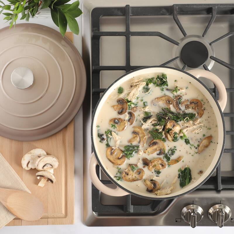 Gibson Home Enameled Cast Iron Dutch Oven Pot with Lid