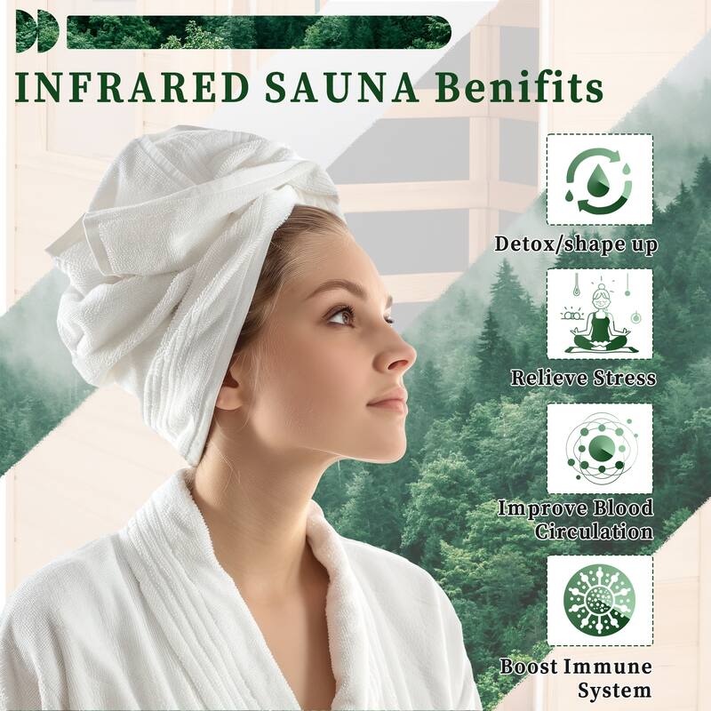 EROMMY up to 3 Person Infrared Sauna with 10-Minute Warm-Up Heater Tube and Carbon Plate