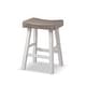 preview thumbnail 7 of 16, Furniture of America Barne Farmhouse Solid Wood Hefty Saddle Seat Dining Bar Stools (Set of 2)