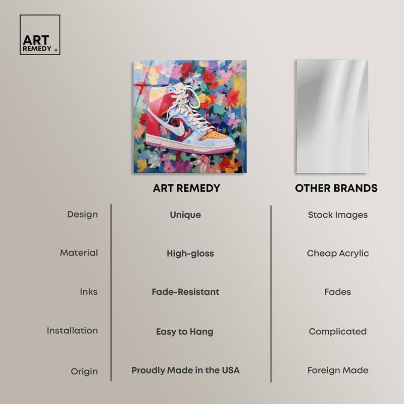 Whimsical Sneaker Acrylic by Art Remedy, Ready to Hang
