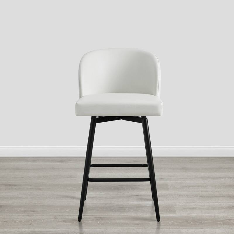 Charlotte Counter Height Swivel Barstool with Metal Legs Set
