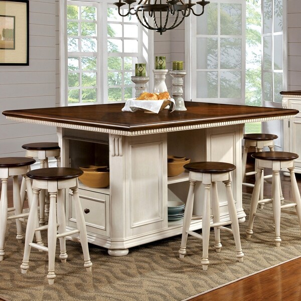 Furniture of America Kis Traditional 2 tone Kitchen Island On