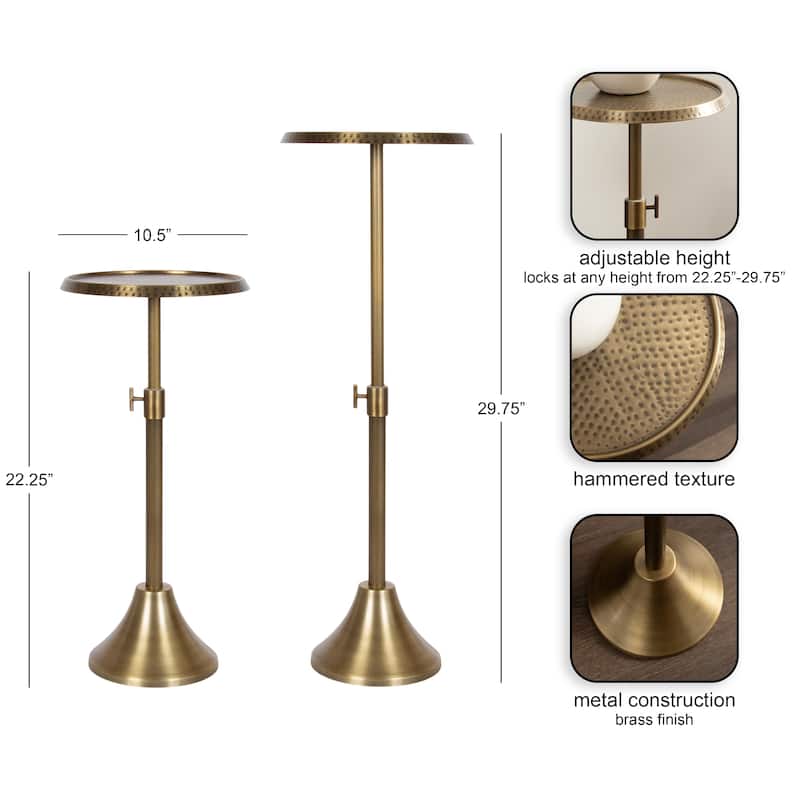 Kate and Laurel Sanzo Adjustable Metal Drink Table