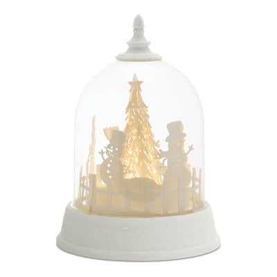 LED Snowman Rotating Christmas Globe with Timer and USB Option - 6.25” x 6.25” x 8.5"