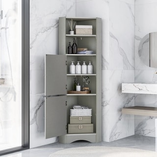 Tall Bathroom Corner Cabinet Freestanding Storage Cabinet with