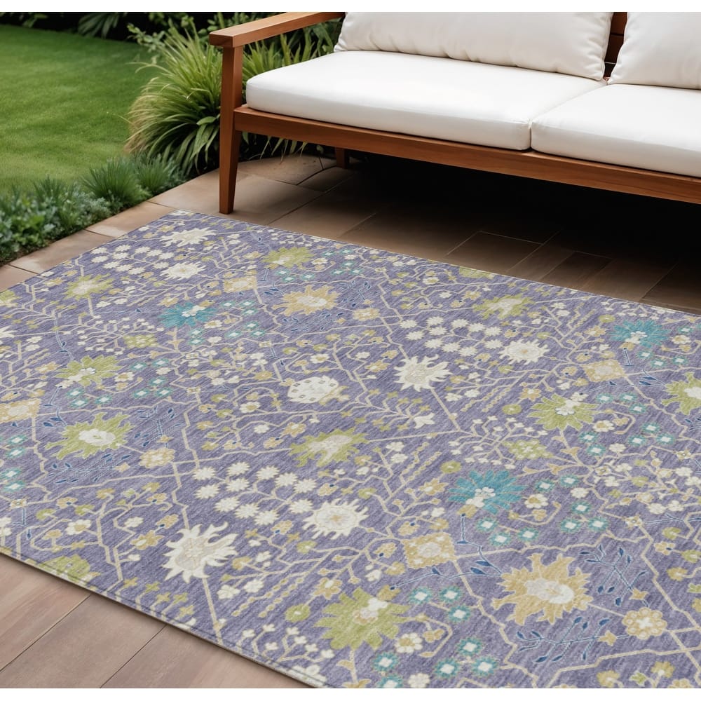 HomeRoots Oriental Traditional Rectangle Outdoor Rug