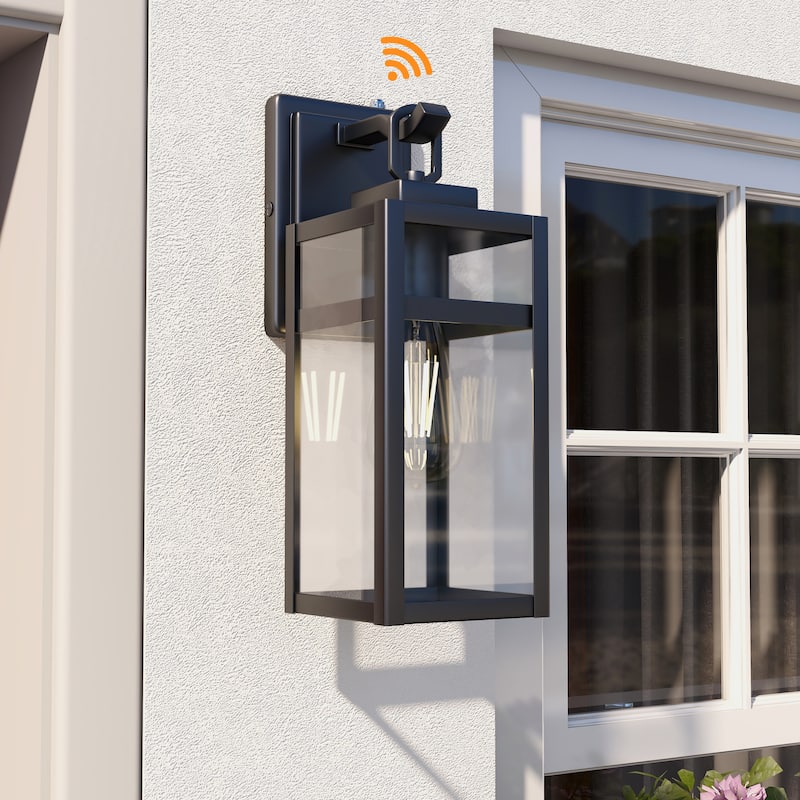 2 Pack Outdoor Wall Light With Sensor Fixtures - 5"x6.57"x14.06"