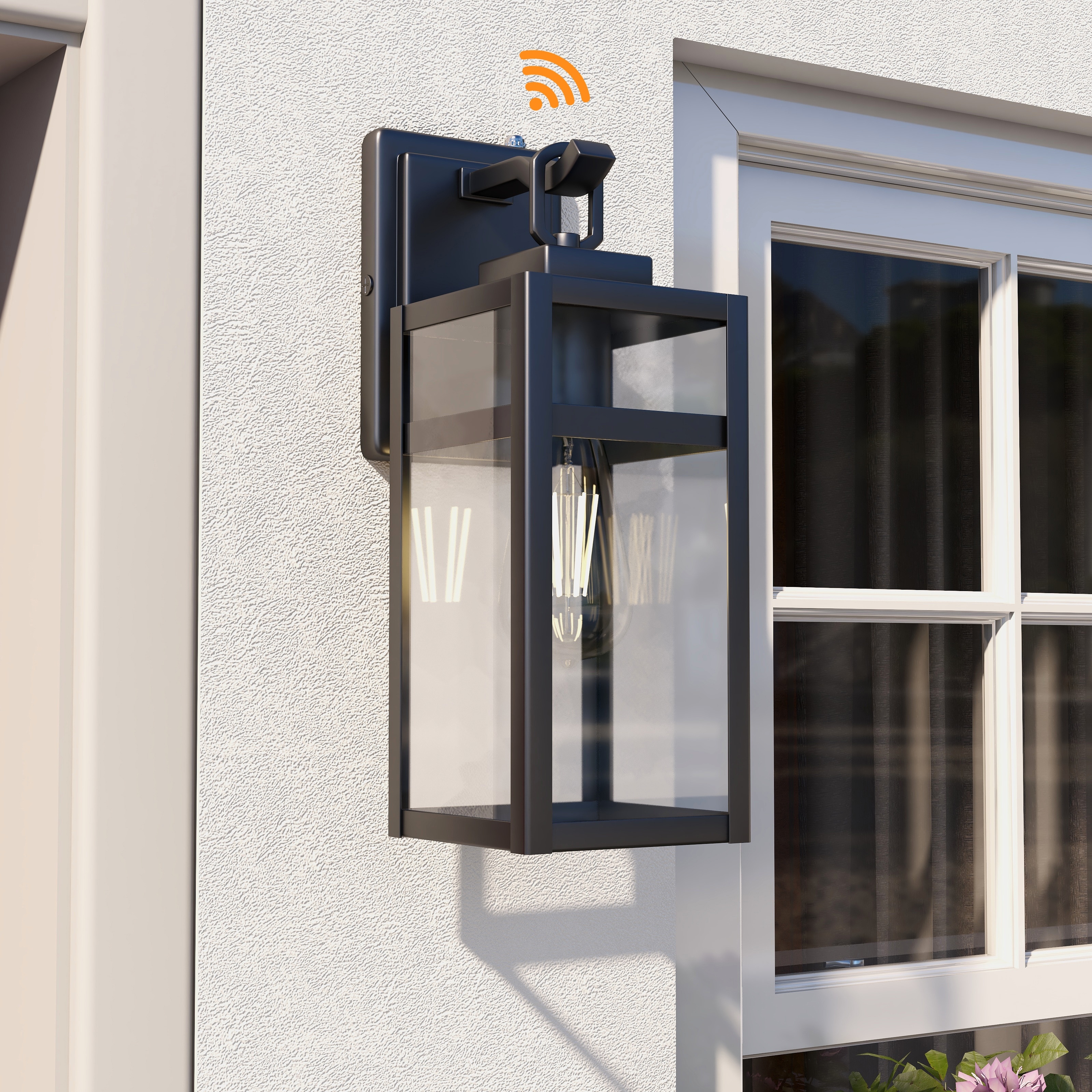 2 Pack Outdoor Wall Light With Sensor Fixtures - 5"x6.57"x14.06"