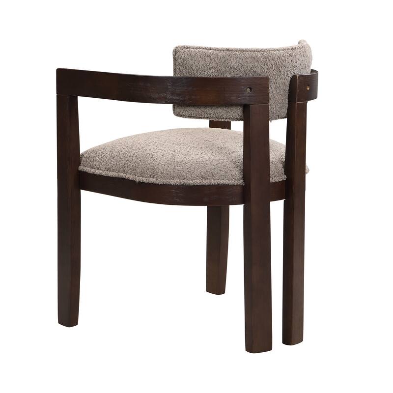 Conrad Sophisticated Modern Dining Chair With Armrest and Solid Wood Frame by Christopher Knight Home