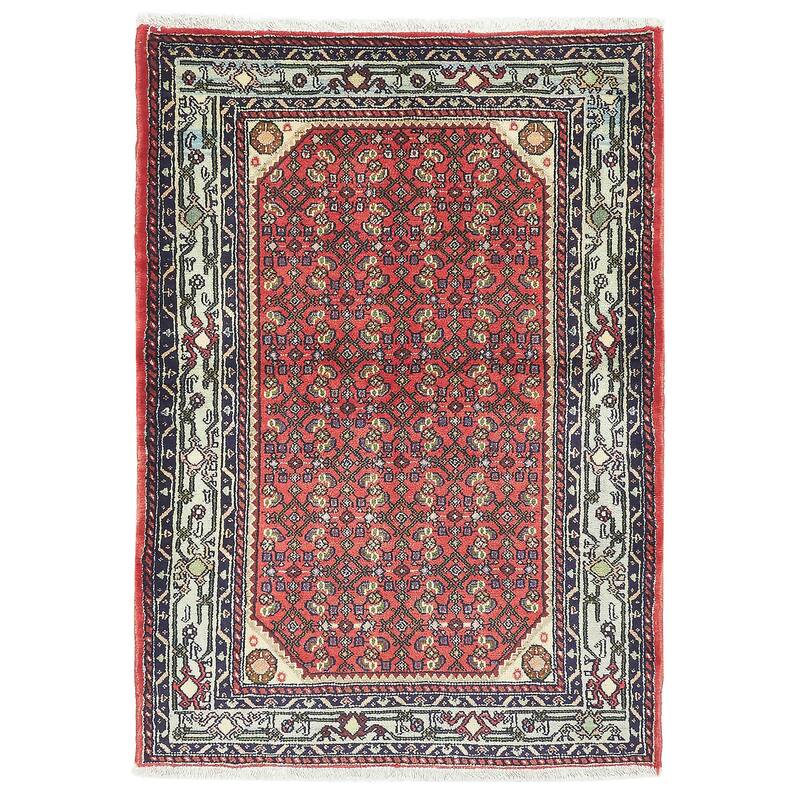 ECARPETGALLERY Hand-knotted Andelz Red Wool Rug - 3'5 x 4'11