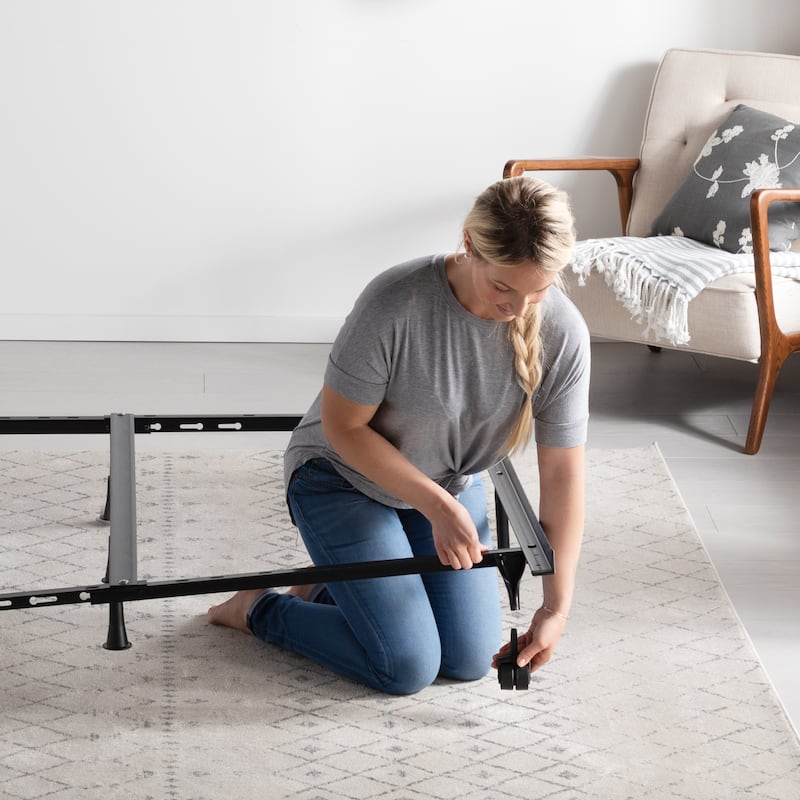 Brookside Universal Adjustable Metal Bed Frame with Center Support - Wheels or Glides