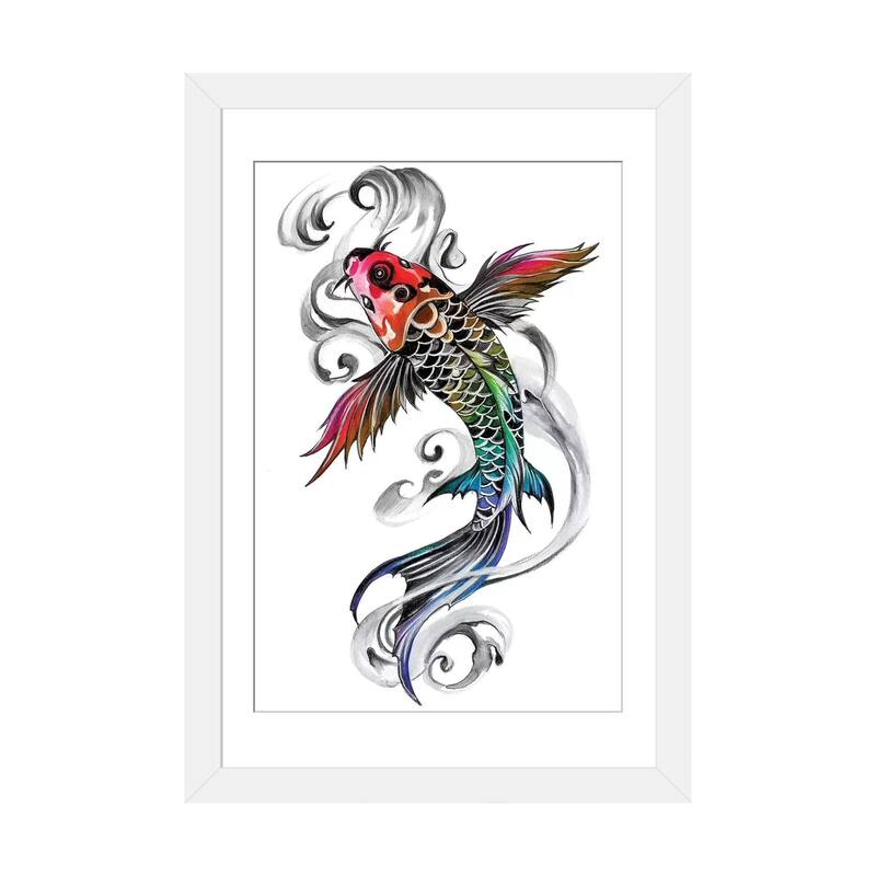 iCanvas "Rainbow Koi" by Katy Lipscomb - White - 24x16x1