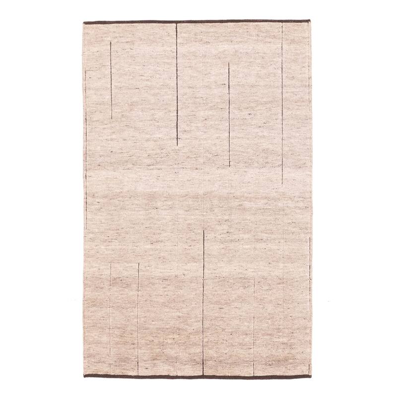 ECARPETGALLERY Hand-knotted Tangier Light Grey Wool Rug - 5'1 x 7'11