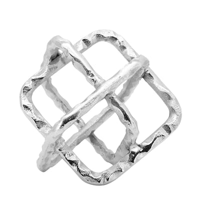 Sagebrook Home Decorative Metal Sculpture with Geometric Openwork Design