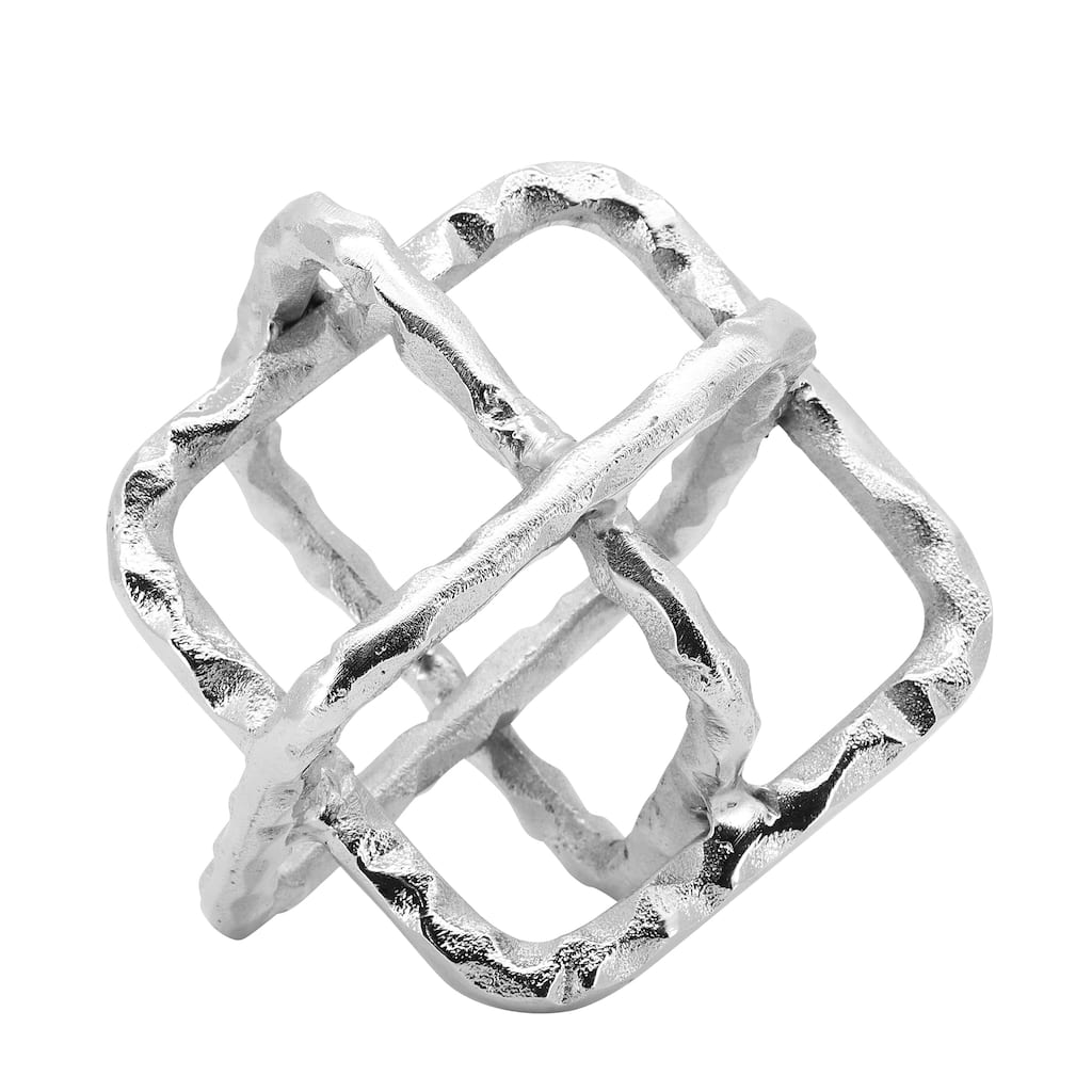 Sagebrook Home Decorative Metal Sculpture with Geometric Openwork Design