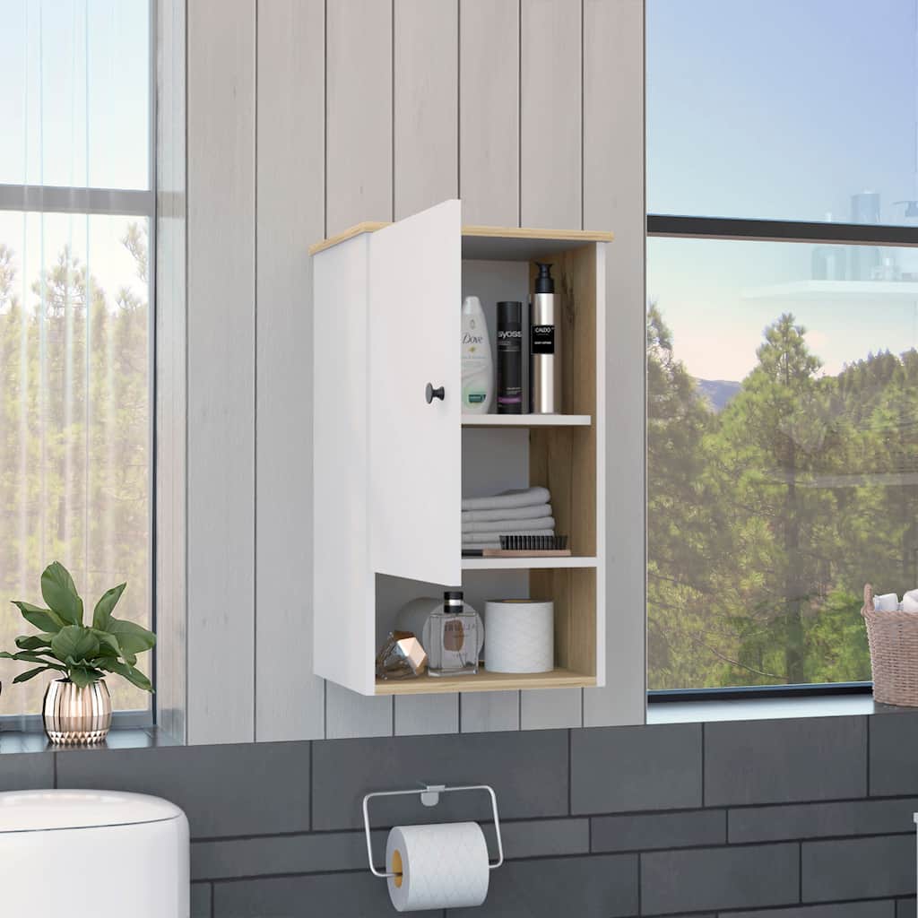 Anmytek Modern Medicine Cabinet with Door and Bottom Shelf