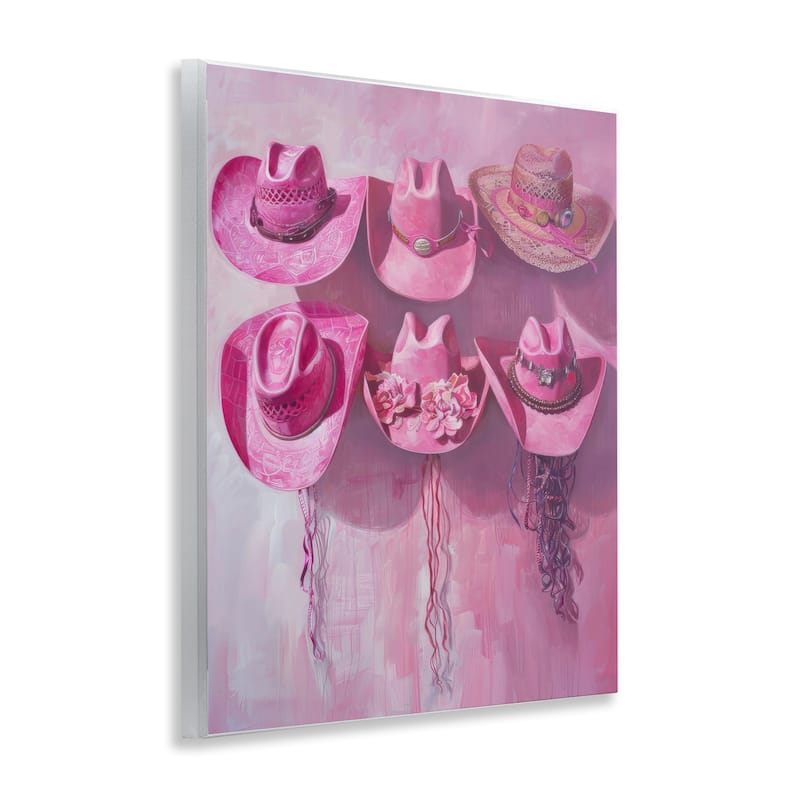 Stupell Hanging Pink Cowgirl Hats Wall Plaque Art Design By LSR Design Studio