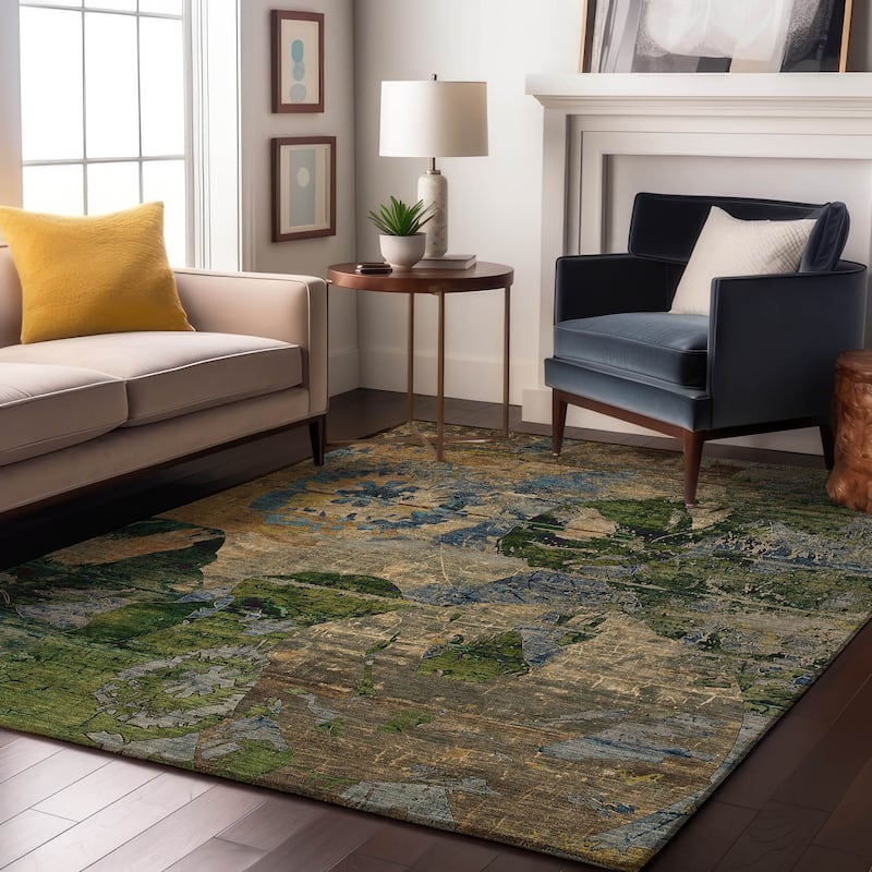 Premium Washable Super Soft Solid Abstract Mayfield Rug - Taupe - 3' x 5' - Rectangle