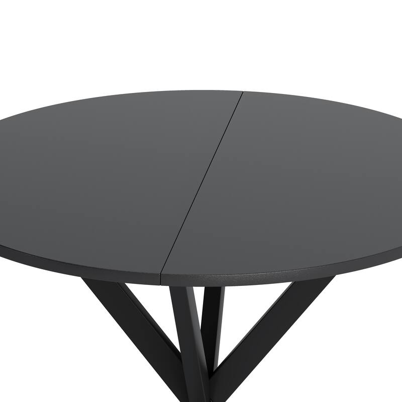 Modern Round Dining Table With Two Piece Detachable Table Top