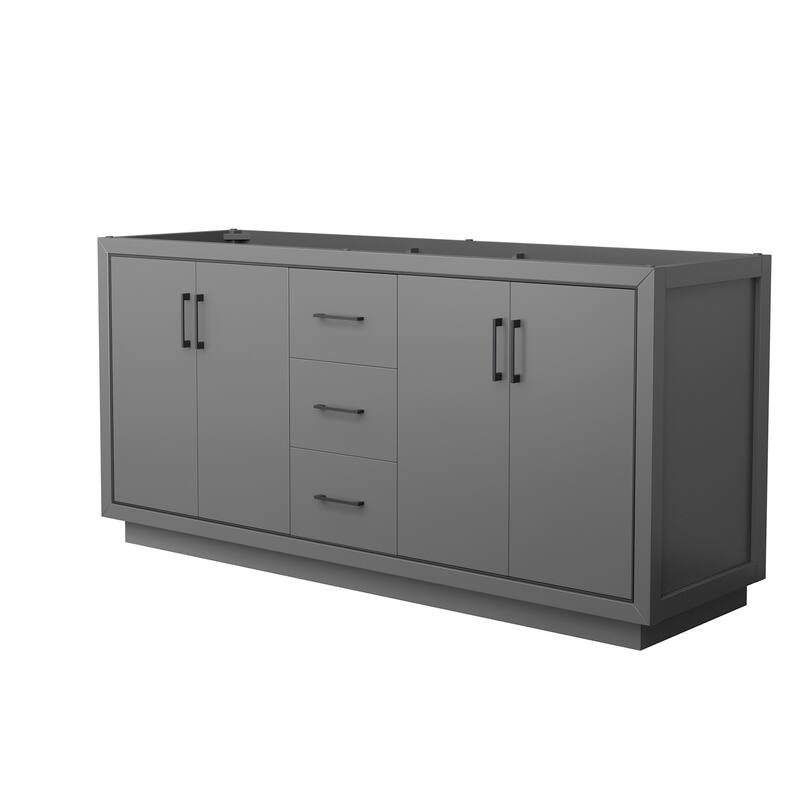 Wyndham Collection WCF1111-72D-CX-MXX Icon 71" Double Free Standing - Dark Gray / Matte Black Hardware